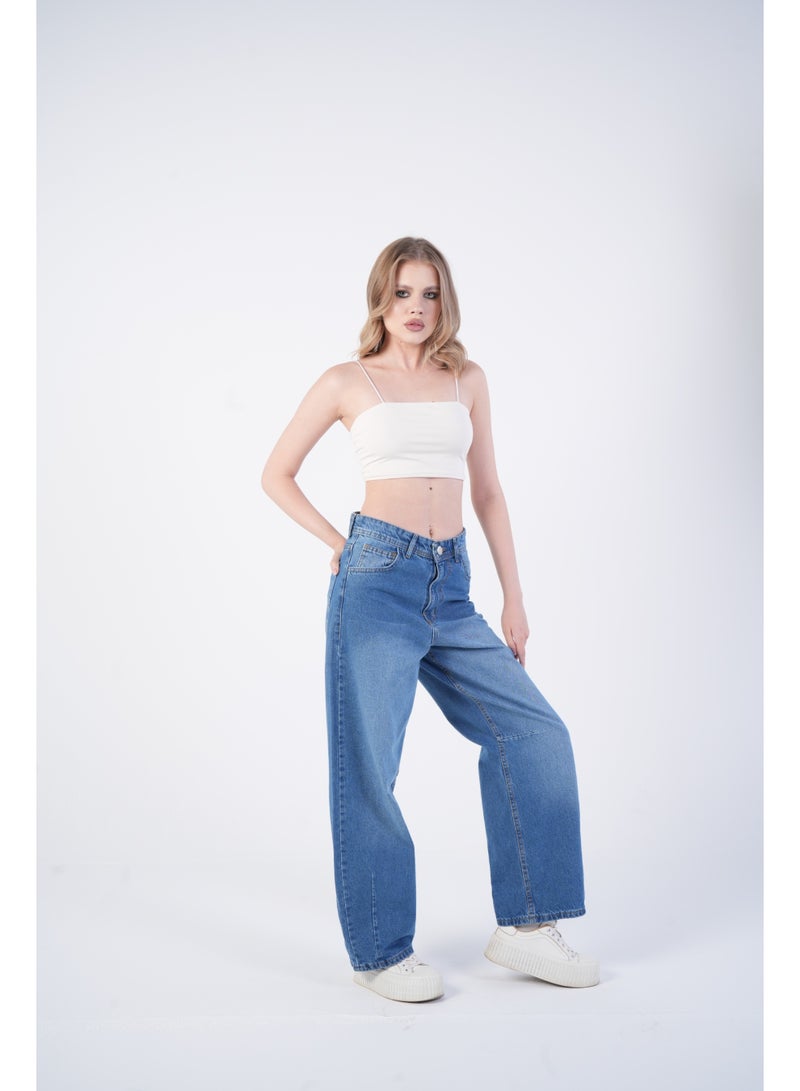 AMICI Mid-waist Blue baggy jeans - Image 3